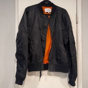 Alpha Industries Black Bomber Jacket with Orange Lining